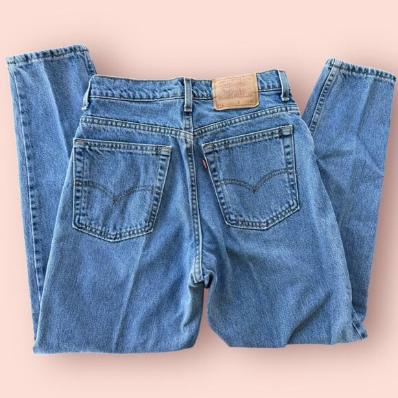Vtg Levis 512 Jeans Women Slim Fit Taper High Rise Mom Denim 90s 28x28 Size 10 - Picture 1 of 5